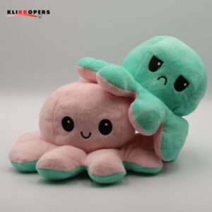  Emotie Knuffel - Octopus Knuffel - Mood Octopus - Mood Knuffel - Baby Roze Baby Groen