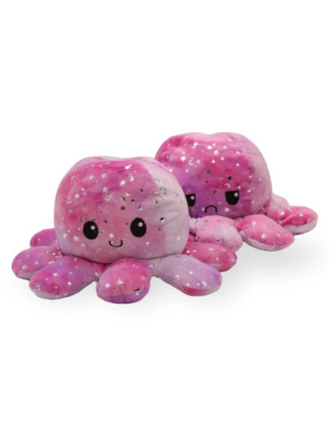Emotie Knuffel -Grote XL- Octopus Knuffel 30cm – Mood Octopus – Mood Knuffel – Galaxy Purple Nova