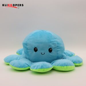  Emotie Knuffel -XXL Grote- Octopus Knuffel - Mood Octopus - Mood Knuffel - Monster Blauw Groen
