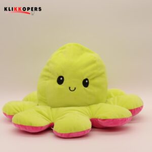  Emotie Knuffel -XXL Grote- Octopus Knuffel - Mood Octopus - Mood Knuffel - Monster Roze Groen