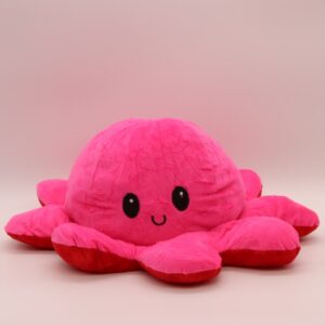  Emotie Knuffel -XXL Grote- Octopus Knuffel - Mood Octopus - Mood Knuffel - Monster Licht Roze Donker Roze