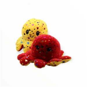  Mood Octopus Knuffel - Shiny Hearts Mood Knuffel Geel Rood
