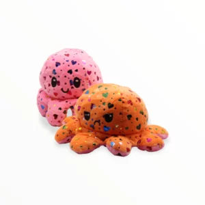 Mood Octopus Knuffel- Shiny Hearts Mood Knuffel Roze Oranje