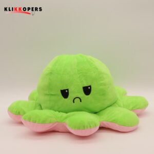  Emotie Knuffel -XXL Grote- Octopus Knuffel - Mood Octopus - Mood Knuffel - Monster Roze Groen