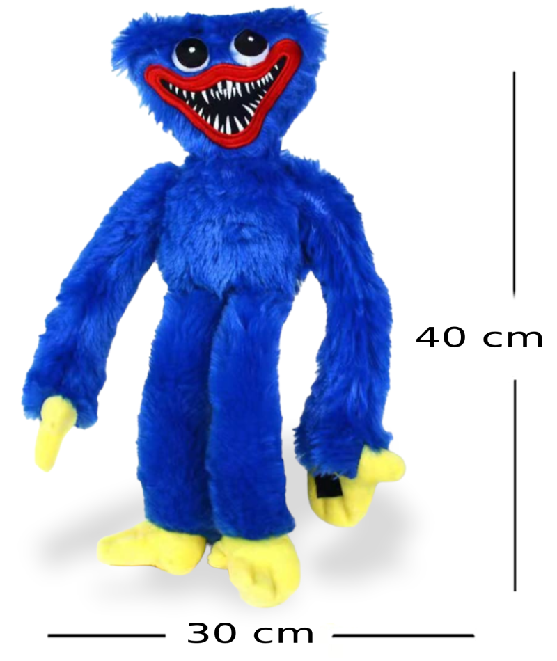 Victor Verlating thermometer Huggy Wuggy Knuffel - Poppy Playtime knuffel 40cm - Blauw
