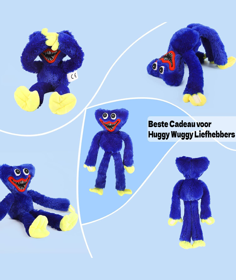 Huggy wuggy knuffel 40 cm - Poppy Playtime - met klittenbandhandjes  (tijgerprint en