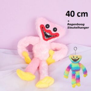  Huggy Wuggy Poppy Playtime knuffel + Gratis Huggy Wuggy sleutelhanger - 40cm Baby Pink