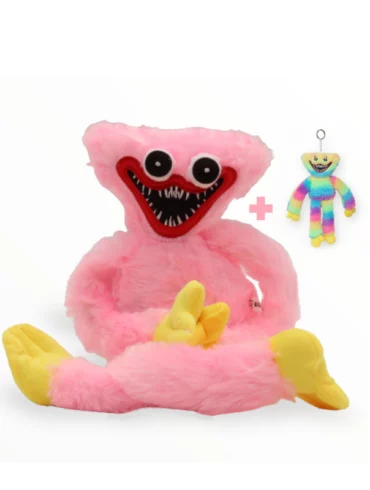 Huggy Wuggy Poppy Playtime knuffel + Gratis Huggy Wuggy sleutelhanger – 40cm Baby Pink