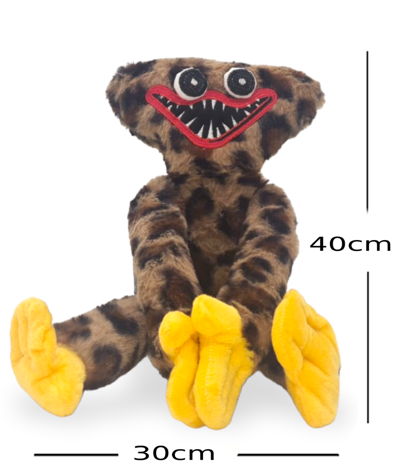 Huggy wuggy knuffel 40 cm - Poppy Playtime - met klittenbandhandjes  (tijgerprint en