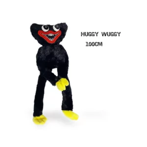  Huggy Wuggy Knuffel Groot- Huggy Wuggy 100cm - 80cm - Zwart