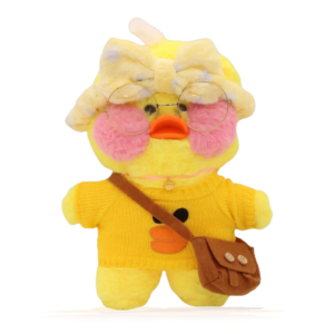  Paper Duck Knuffel – Lalafanfan Duck – Geel - Geel shirt met Geel hoofdbandje