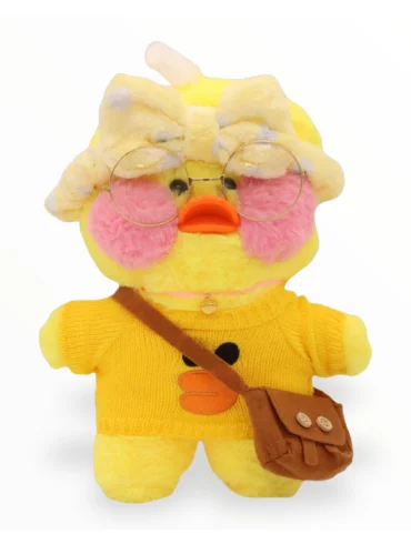 Paper Duck Knuffel – Lalafanfan Duck – Geel – Geel shirt met Geel hoofdbandje