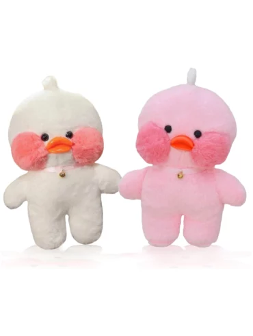 Paper Duck Knuffels – Lalafanfan Duck – Set van 2 – Paper duck – Cafe Mimi – Witte en Roze