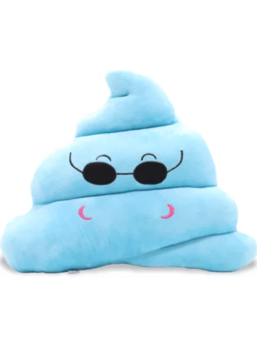 Emoji Knuffel – Smiley Knuffel – Blauw Drol – Met brillen
