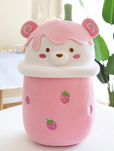 Bubble Tea Knuffel Groot 45cm – Panda – Boba Knuffel – Baby Roze